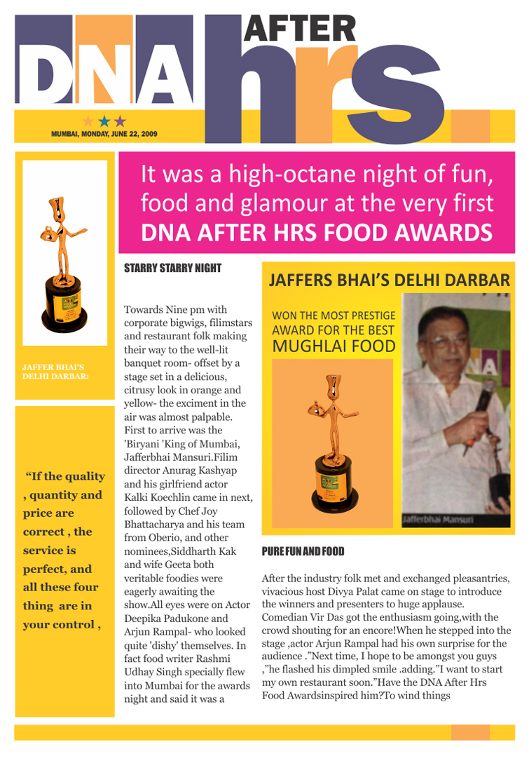 DNA After Hrs - Jaffer Bhai's Delhi Darbar